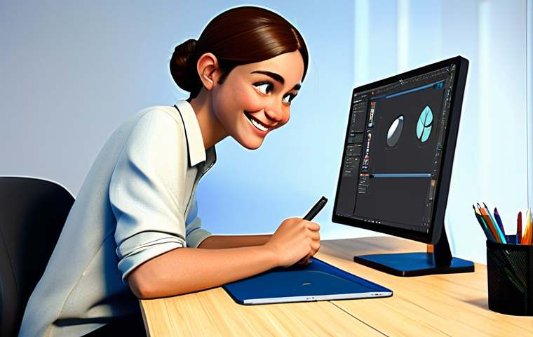 **
"A professional character designer, fully clothed in modest attire, working at a digital art station. The environment is a brightly lit modern animation studio with computers and drawing tablets. The character is smiling, focused on their work. Safe for work, appropriate content, perfect anatomy, correct proportions, natural pose, well-formed hands, proper finger count, natural body proportions, professional, family-friendly."
**
