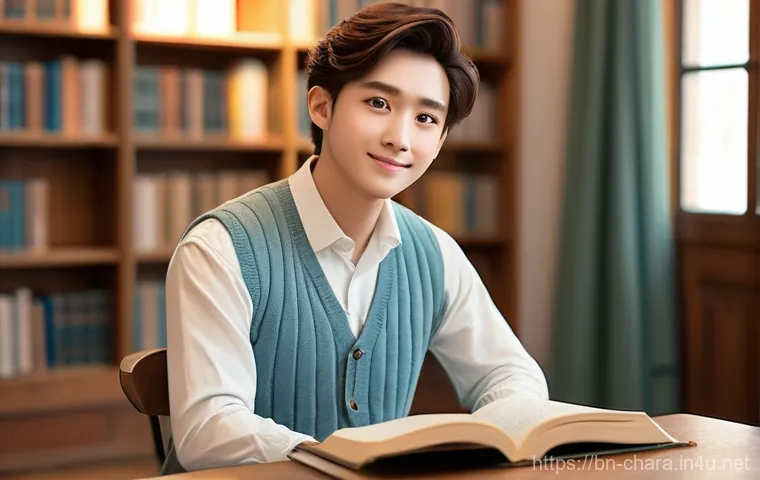 캐릭터디자인에서의 비주얼 스토리텔링 - Image Prompt 1: The Kindhearted Scholar**