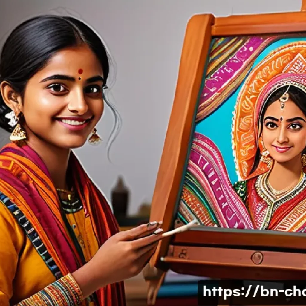 캐릭터디자인과 2D 애니메이션 제작기법 - A unique 2D animated character design featuring a young adult Bengali artist with warm brown skin, e...