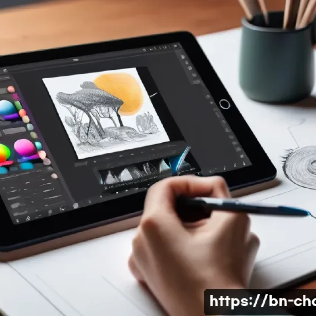 캐릭터디자인 관련 강의 및 세미나 후기 - A modern digital artist workspace featuring a high-end graphic tablet with pressure sensitivity, var...