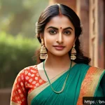 캐릭터디자인 학습을 위한 프로젝트 아이디어 - A vibrant digital portrait of a confident young Bengali female character in stylish modern attire re...